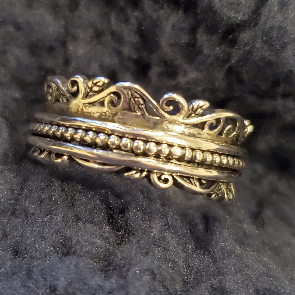 F6 NEW 925 Sterling Spinner Ring